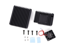 Caja De Aleación De Aluminio Para Nanopi R2s Con Ventilador De Enfriamiento Estuche Protector