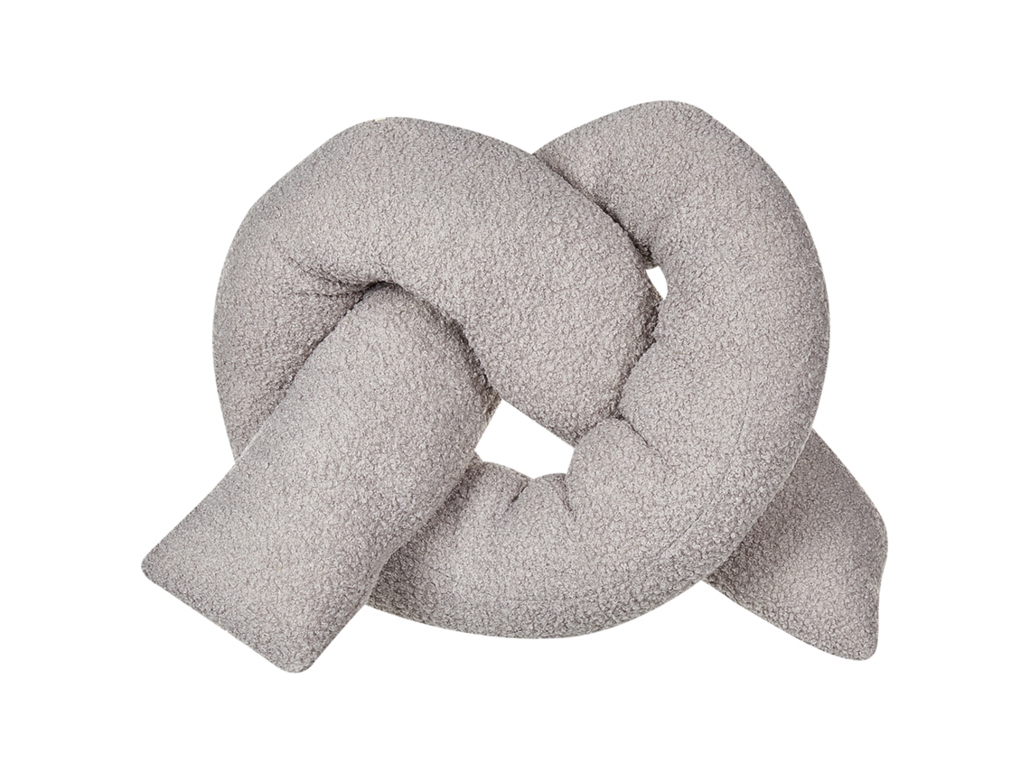 Cojín nudo moderno BELIANI Gladiolus de Pelo sintético Gris 172x14x14