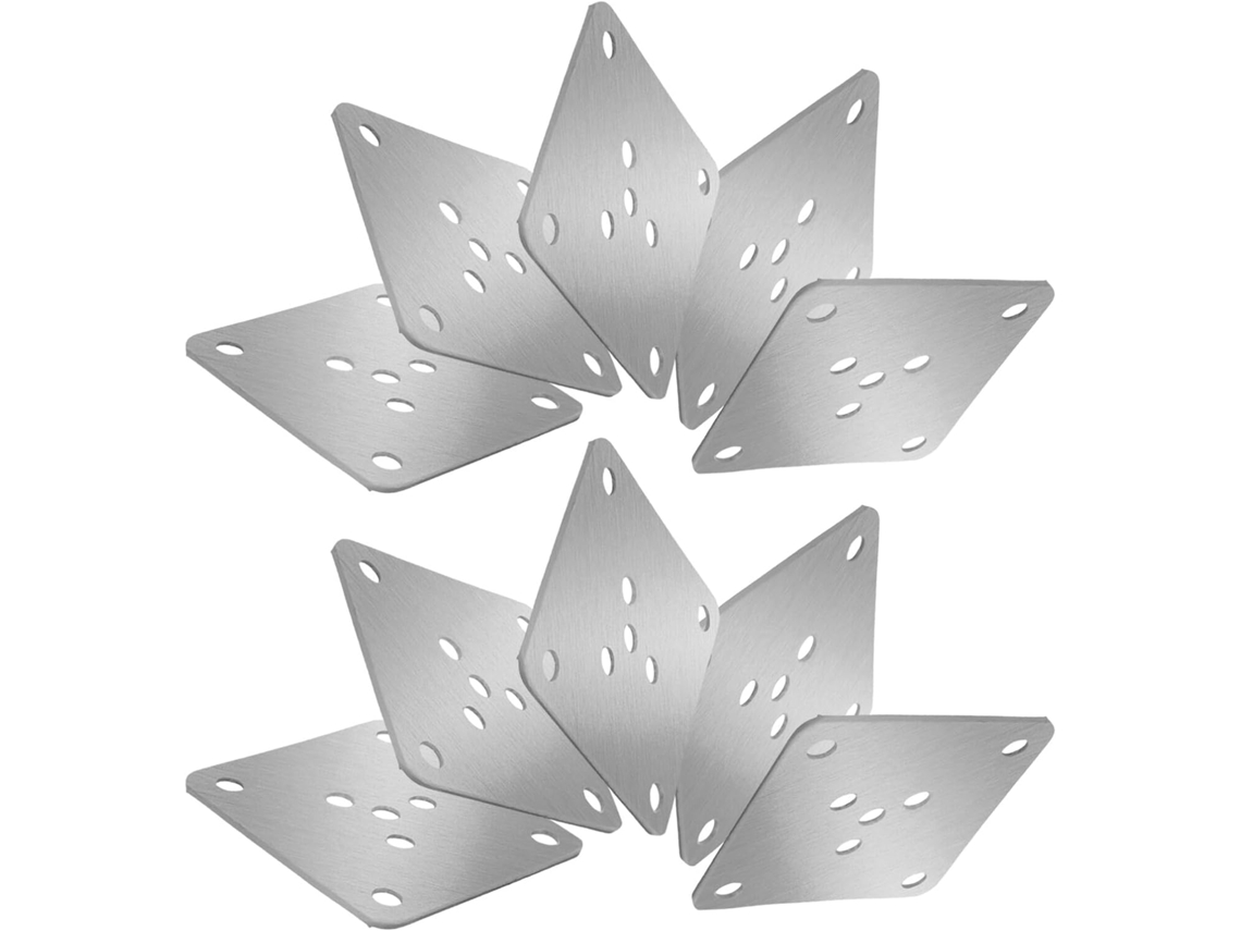 10 6x6 2 4 Paquete De Placas De Fijación De Metal Espesor Cm Agujeros Mm,