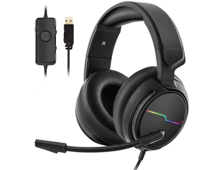 Auriculares Usb Pro Gaming para PC Surround Sound 71 con micrófono con cancelación de ruido Almohadillas de espuma viscoelástica