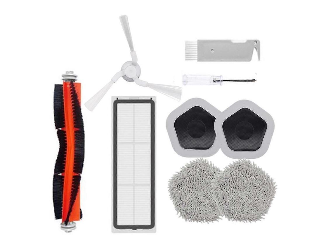 Kit de 9 piezas para aspiradora robot Bot W10 y W10 Pro: cepillo lateral principal, filtro, paño de mopa y soporte para mopa.