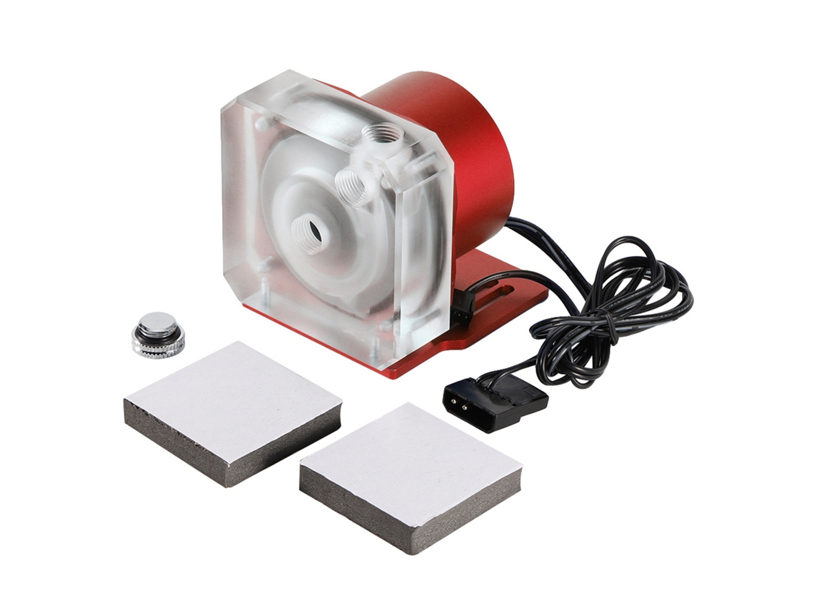 Bomba De Refrigeración De Agua Para Pc Dc12v G1/4 4pin 5000rpm Con Control De Velocidad Automático Pwm Rojo