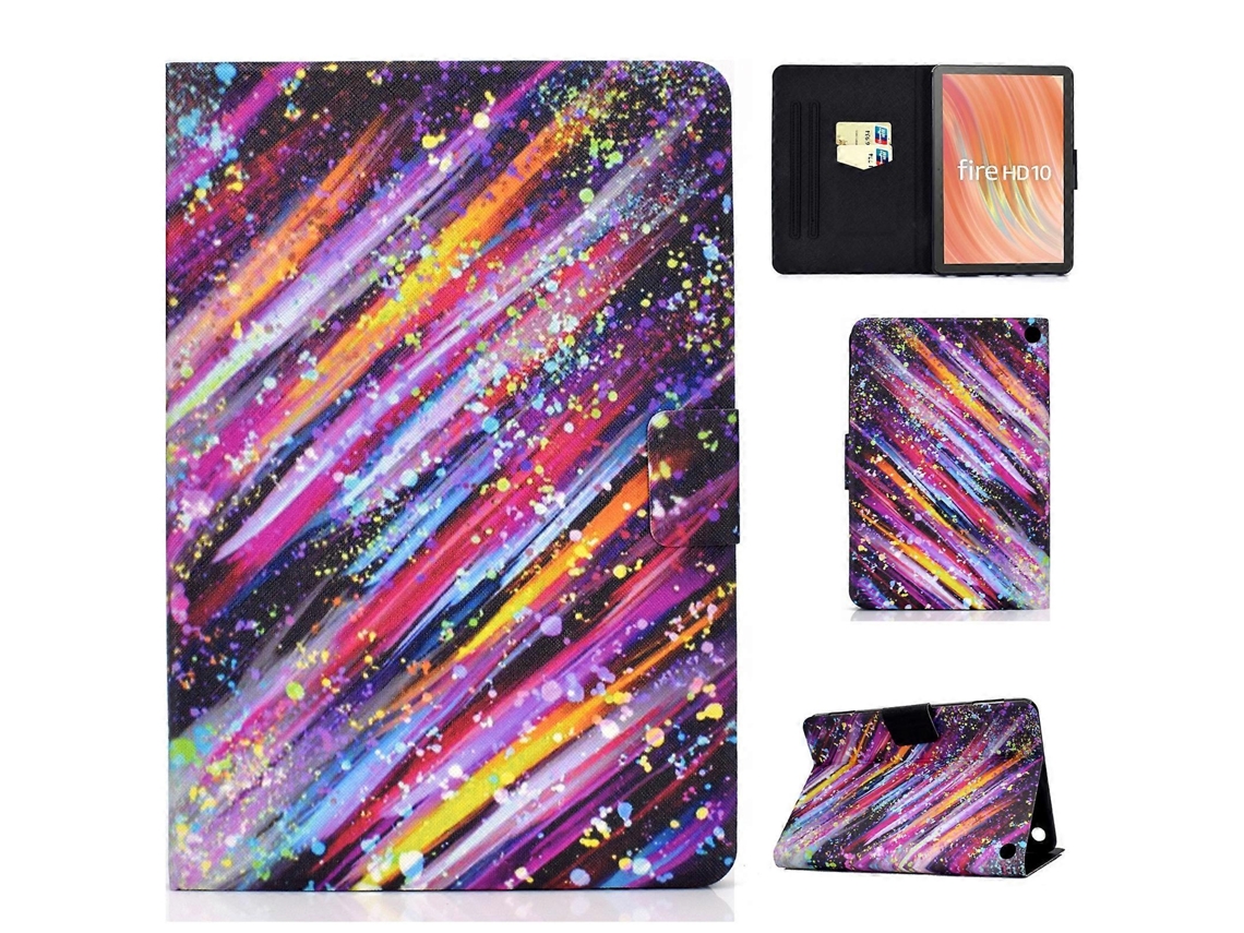 Funda para tableta A2 con estampado de estrellas fugaces para Amazon Fire HD 10 Chennnls (2023)