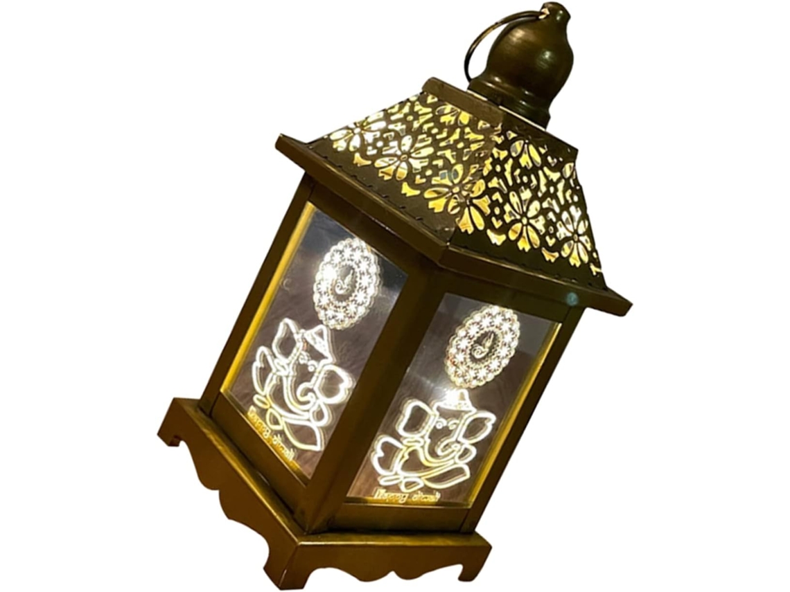 Linterna Decorativa Colgante De Hanukkah Con Asa, Funciona Con Pilas.