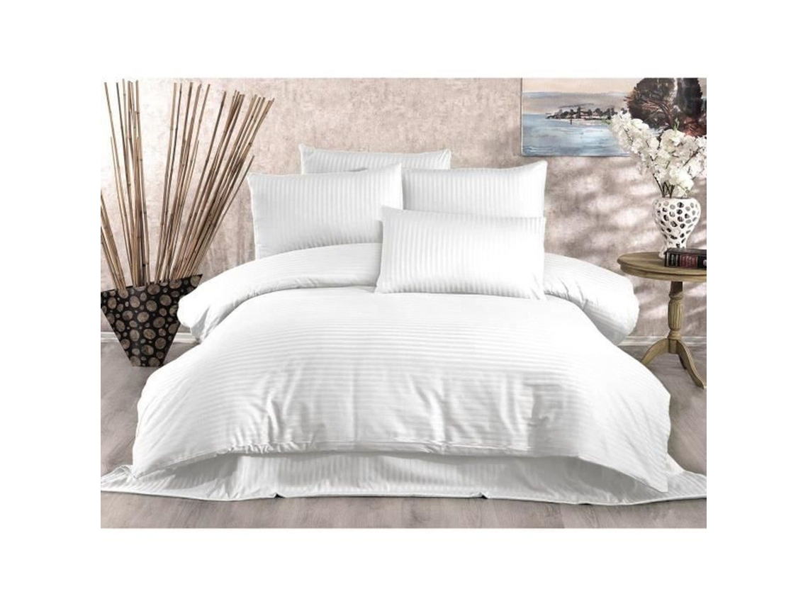 Juego De Cama - Funda Nórdica 220 X 240 Cm + 2 Fundas De Almohada 60 X 60 Cm, 70 % Poliéster - Blanco