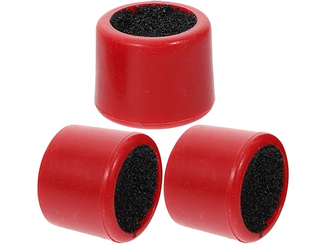 Juego de 3 almohadillas de lijado redondas de plástico rojo resistente al desgaste para mesas de billar.