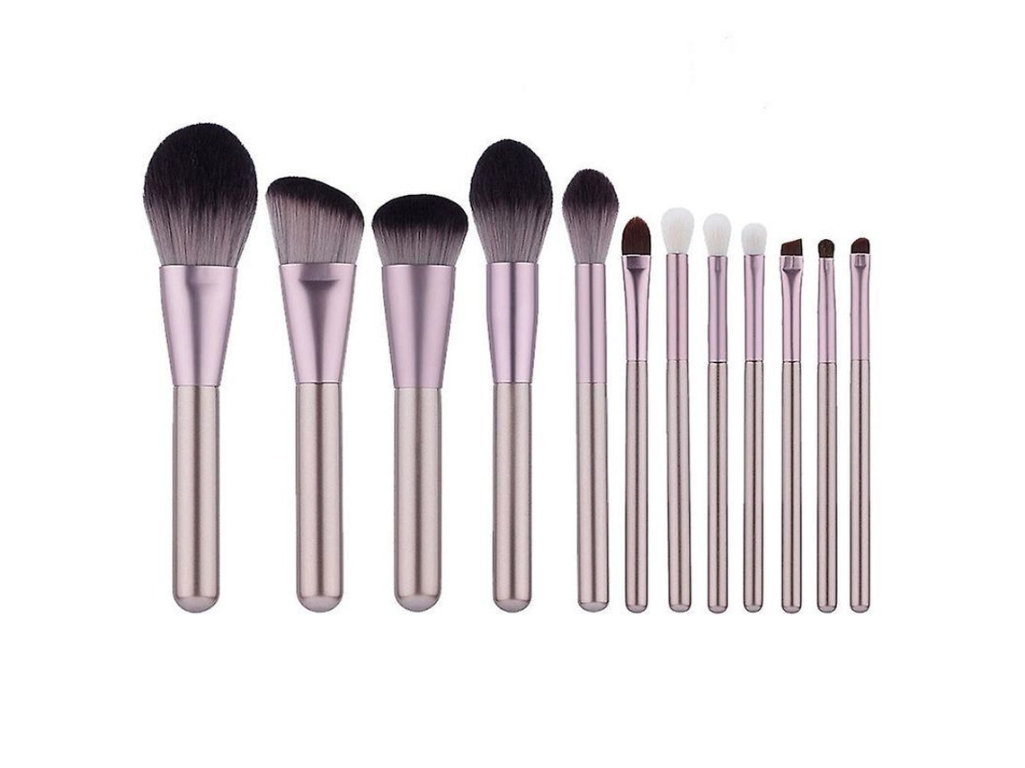 Set De Brochas De Maquillaje - 12 Brochas Para Rubor, Contorno, Sombra De Ojos, Corrector, Cejas, Doble Punta