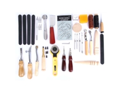 Kit De Herramientas De 37 Piezas Para Trabajos En Cuero: Perforación, Costura, Grabado, Proyectos De Bricolaje Y Estampado.