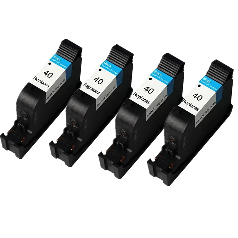 4 Cartuchos De Tinta Negra N.° 40, Modelo 51640 51640a, De Repuesto Para Impresoras Hp Deskjet 250c, 650c, 1200c, 350c, 450, 400 Y 480ca.