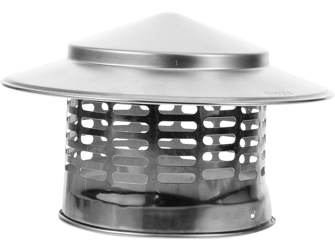 Sombrero De Acero Inoxidable Con Forma De Chimenea, Plateado, Para Exteriores, Paraguas De Acero Inoxidable, 110 Mm, Protección Contra La Lluvia.