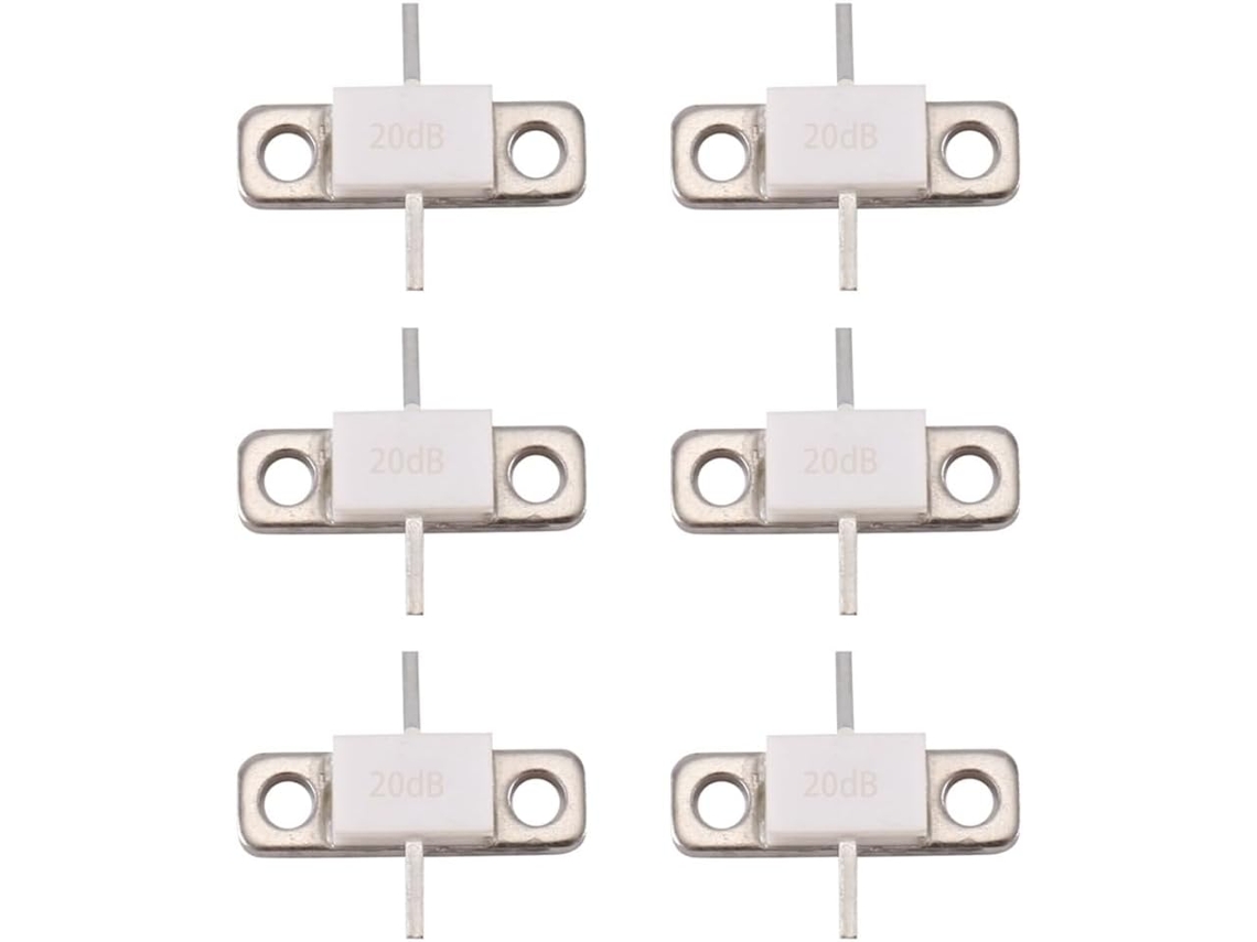 6 Atenuadores De 20 Db Y 100 Vatios Con Brida, 100 Vatios Rfp, 100 W, Cc-3,0 Ghz, 50 Ohmios, Bajo Vswr, Alta Potencia.