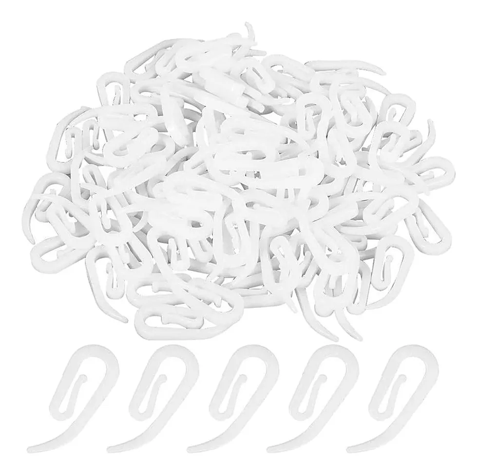 50/100x Anillos Colgantes De Cortina Blanca Para 100 Piezas