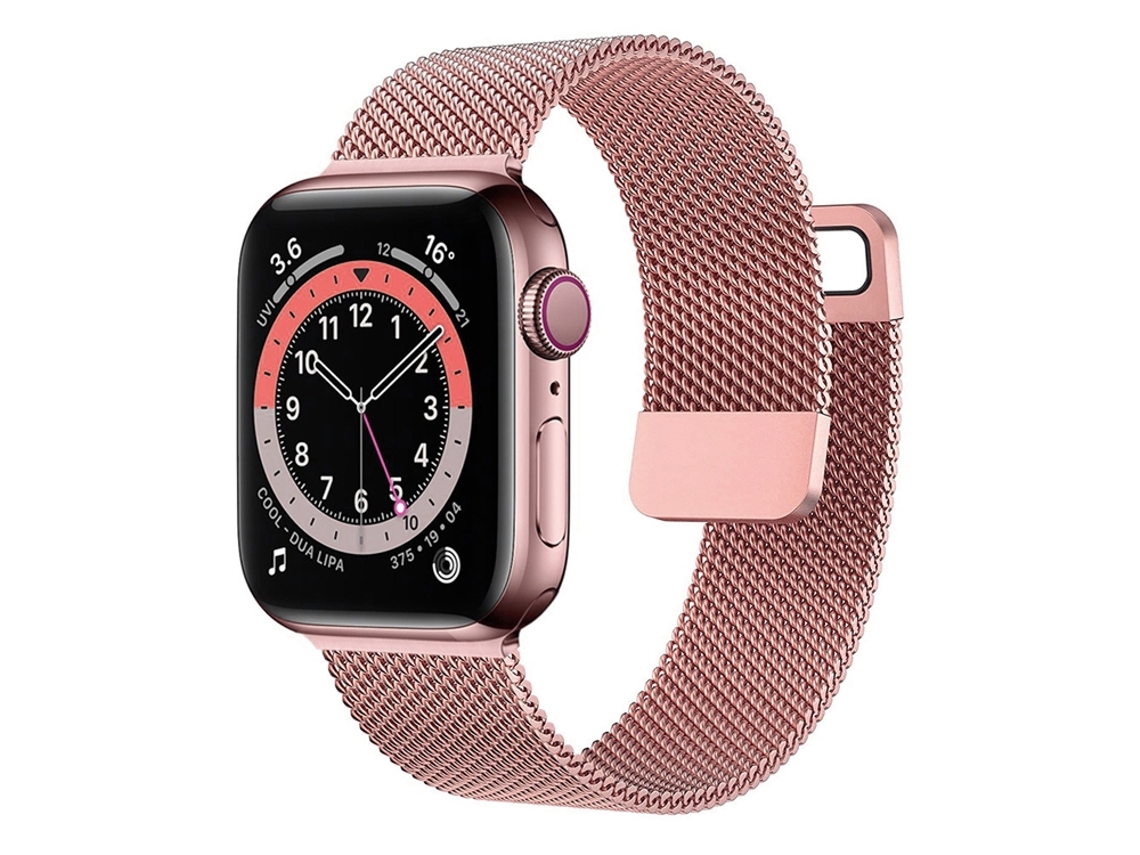 EKO Pulsera milanesa de acero inoxidable para Apple Watch 38/40/41mm Rosa