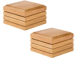 2 Ducha Jaboneras De Bambú Con Desagüe -