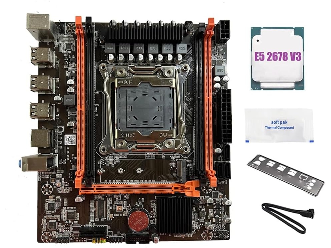 Placa Base X99e + Cpu E5 2678 V3 + Pasta Térmica. Admite 4