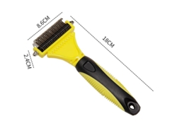 Cepillo Para Perros 1 Pieza, Elimina Pelo Muerto, Desenreda Nudos, Color Amarillo, Dientes Redondeados, Mango Ergonómico, Alta Calidad