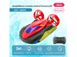 Hidrodeslizador 2 en 1 a control remoto, impermeable, para rafting acuático y terrestre MDUG (rojo)