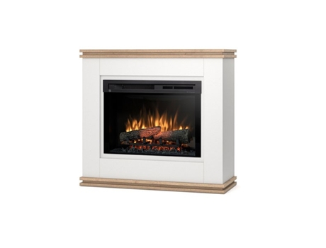Chimenea LED eléctrica independiente VENA 26' Blanco mate / Roble claro 97 x 89 x 35.3 OUTINFIRE
