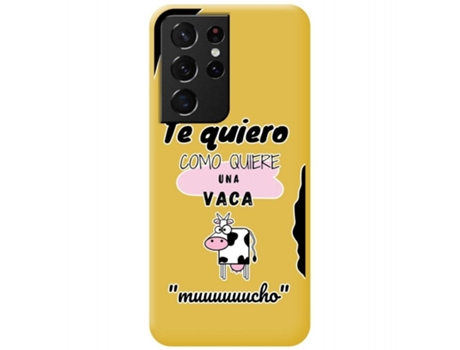 Carcasa Samsung Galaxy S21 Ultra 5G TUMUNDOSMARTPHONE Silicona Líquida Dibujos Amarillo