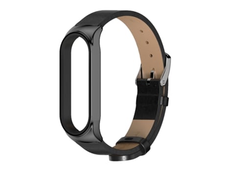Correa Smartwatch para Xiaomi Mi Band 6/5/4/3 Mijobs CS Correa de Cuero de Microfibra (Negro)