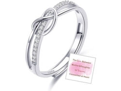 Anillo De Plata 925 Ajustable Para Mujer Lazos Interconectados Madre Hija Regalo De Amor Eterno