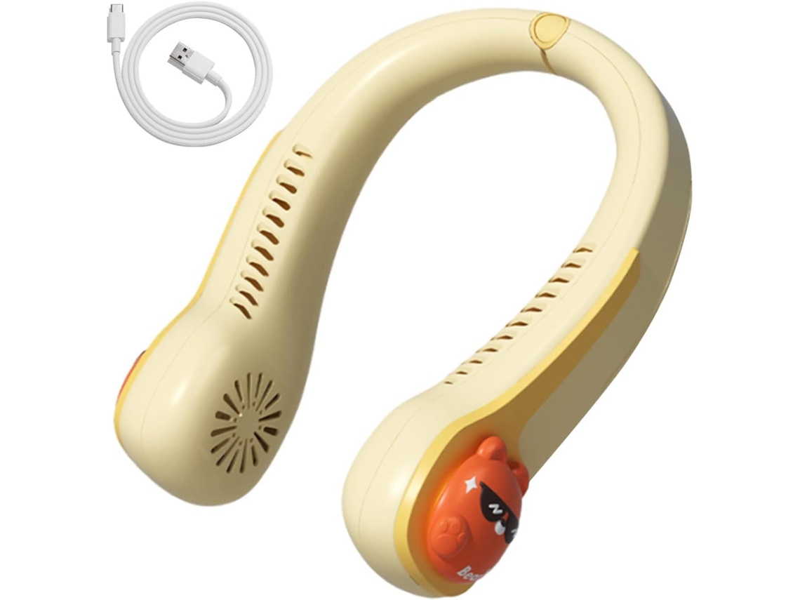 Ventilador De Cuello (amarillo) | Tres Velocidades Ajustables - Sin Aspas - Usb | Artefacto De Enfriamiento