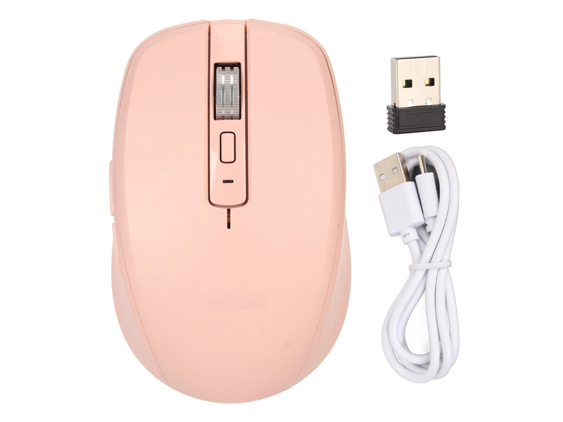 Ratón Inalámbrico Bluetooth De 2,4 Ghz Con Modo Dual, 2400 Dpi Y 14 Efectos De Iluminación Rgb Para Portátiles Windows Os X (color Rosa).