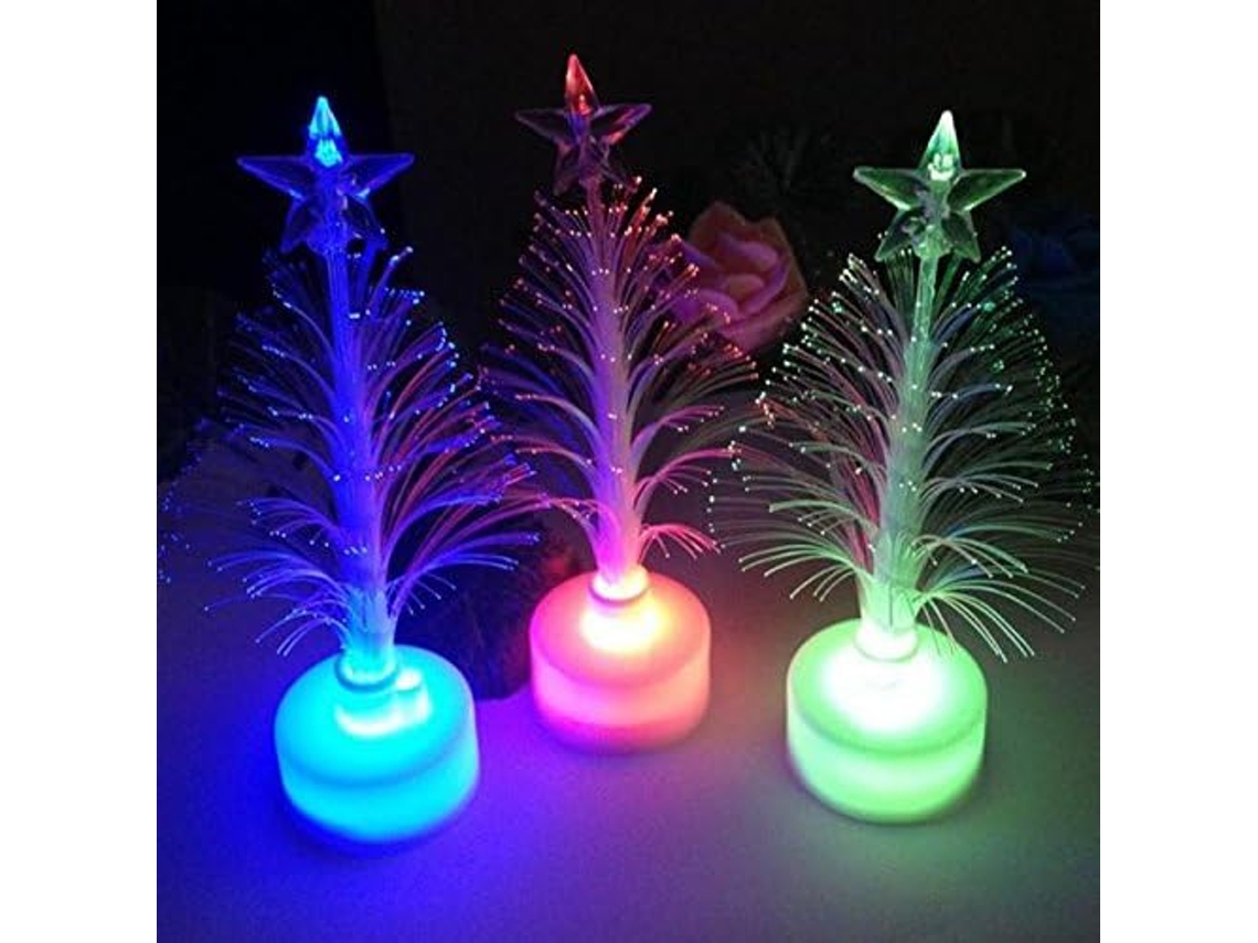 MEOIRUERY Mini árbol de Navidad de fibra óptica con alimentación USB, pantalla de fibra óptica brillante para decoración de hogar y oficina, un popular regalo d