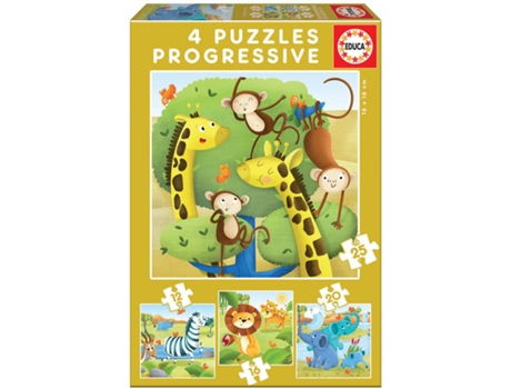 Puzzle EDUCA Progresivo Animales Salvajes (Edad Mínima: 3 Años - 0 Piezas)