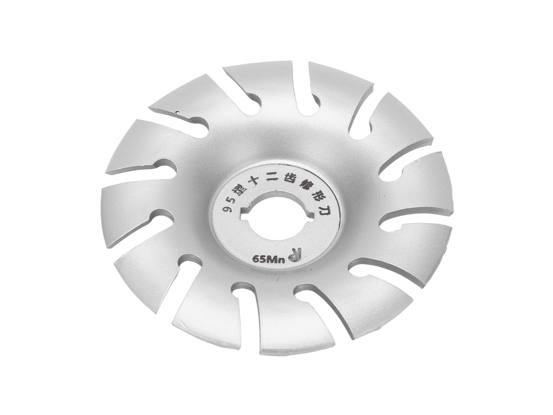 Disco de amolar para amoladora, 12 dientes, acero inoxidable, grabado en madera, 95 mm, plata.