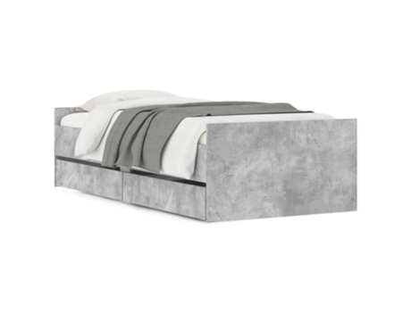 VIDAXL Estructura de Cama con Cajones Gris Cemento (90x200 cm)