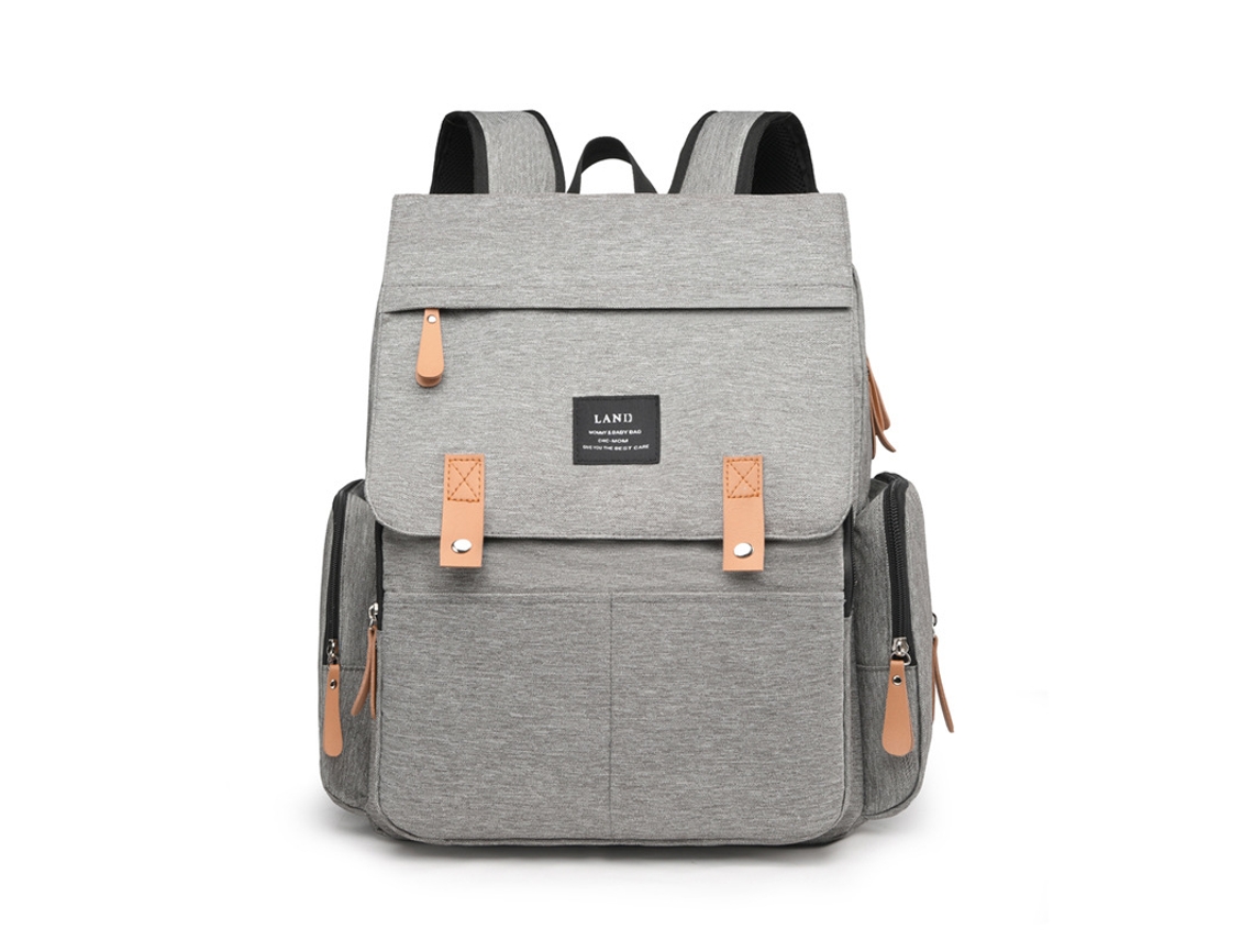 Mochila cambiador práctica CZHHMART para cochecito de bebé, gris claro