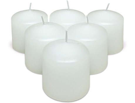 COM-FORT HOUSE- Velas Blancas Pack velas de 6 Unidades Velas 6x7cm Tealight Velas Decorativas Sin Perfume COM-FORT HOUSE