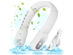 Ventilador De Cuello (blanco) - 4000 Mah - Recargable Por Usb, Velocidad Del Viento Ajustable En 3 Velocidades / Sin Aspas - Plegable