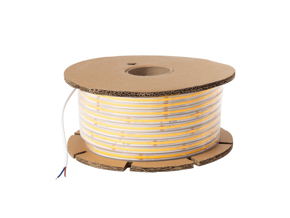 Bobina Tira LED Regulable 220V COB Autorectificada 320 LED/m 720 lm/m Ancho 12 mm 50 Metros IP65 Corte 50 cm LEDKIA