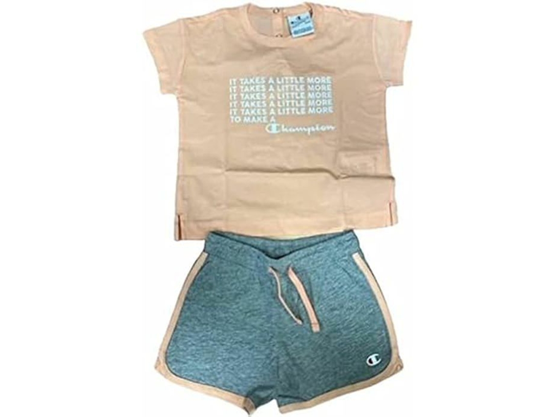 Conjunto deportivo multideporte estándar para niños Champion beige, rosa bebé y gris