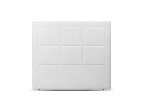 Cama con Cabecero Alto Moscú SALDOSYSTOCKS Polipiel Blanco (135x130x6cm)