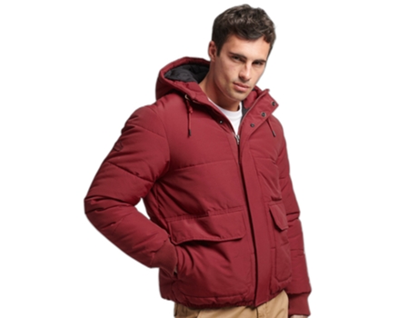 Abrigo para Hombre SUPERDRY (L - Poliéster - Rojo)