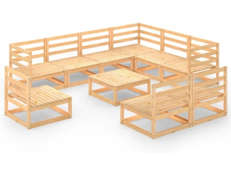 Conjunto 10 de muebles de jardín VIDAXL madera maciza de pino