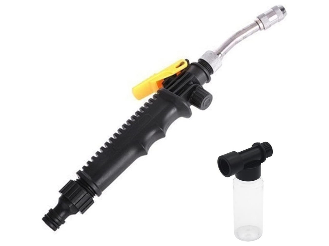 Hidrolimpiadora De Alta Presión 2 En 1, Escoba Portátil Con Boquilla Ajustable Y Botella De Espuma Para Lavar Coches Y Jardines.