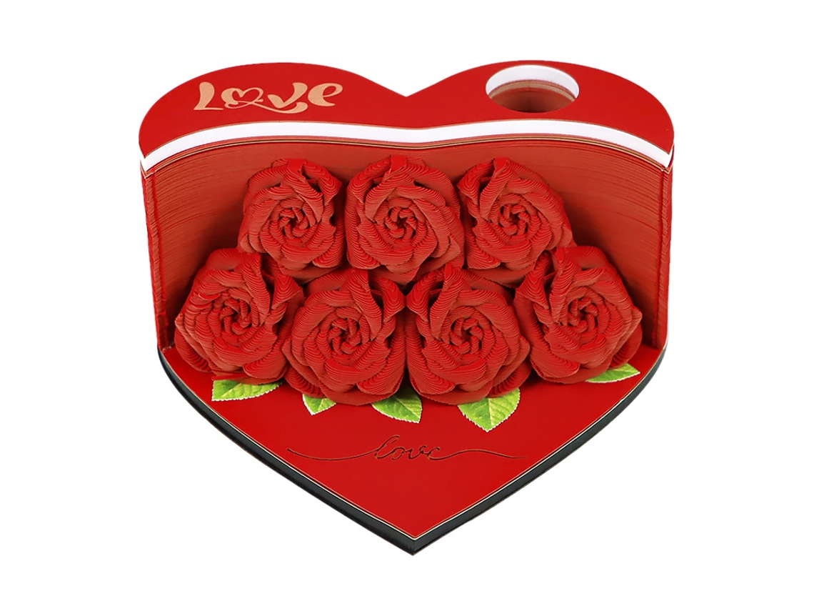 Bloc de notas 3D Eifson Rose Story Love Flowers (rojo)