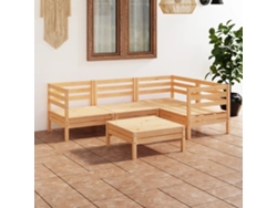 Conjunto de salón de jardín de 5 piezas de pino macizo DKD Home Decor