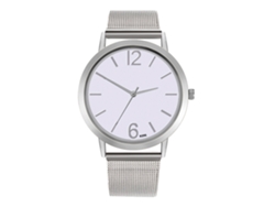 Elegante Y Lujoso Reloj De Pulsera Analógico De Cuarzo Plateado Con Correa De Malla.