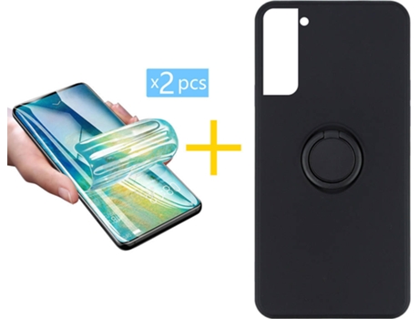 Carcasa + 2 Protectores de Pantalla para Samsung Galaxy S22 Plus 5G SKYHE Negro