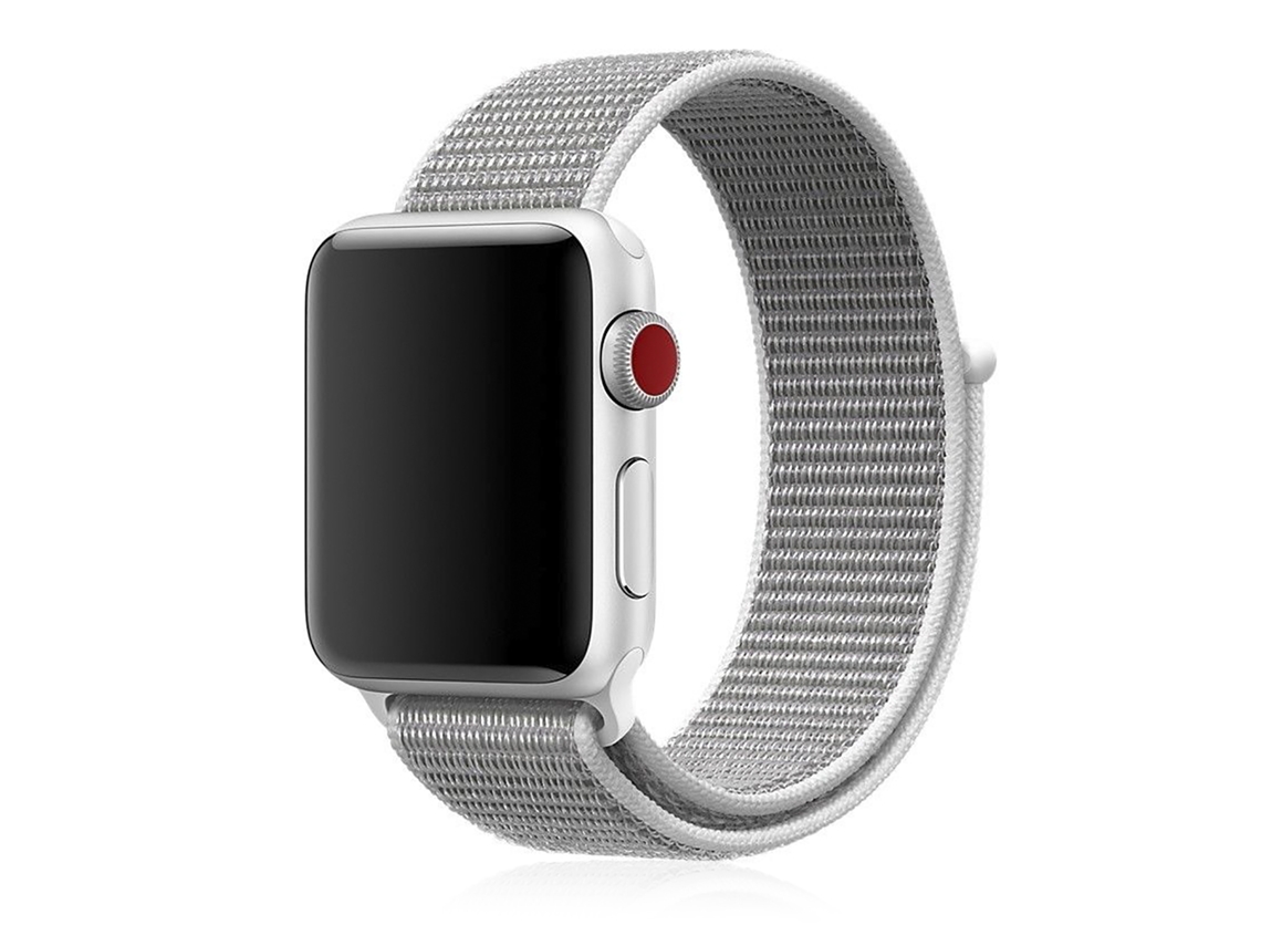 Correa de nailon compatible con Apple Watch de 42/44/45/49 mm (20 x 3 x 0,2 cm). Color gris.
