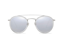 Gafas De Sol Polarizadas Redondas Retro Uv400 Con Doble Puente Metálico De 50 Mm Sj1104
