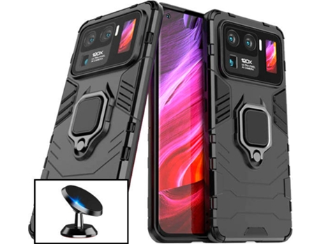 Kit Carcasa y Soporte Magnético Xiaomi Mi 11 Ultra PHONECARE Military Defender Negro