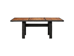 Mesa De Comedor De Jardín Mesa De Exterior 200x100x74 Cm Mimbre Pe Negro Lovely Home