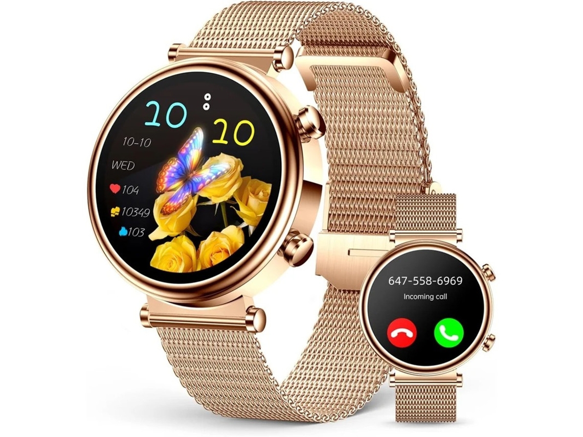 Reloj inteligente para mujer con pantalla AMOLED de 1,27", monitor de ritmo cardíaco y sueño, compatible con llamadas y monitor de actividad física. Yizhood