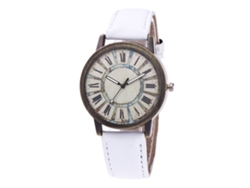 Reloj De Pulsera De Cuarzo Unisex Con Correa De Jean Y Dial Romano Zhoulianfa Blanco
